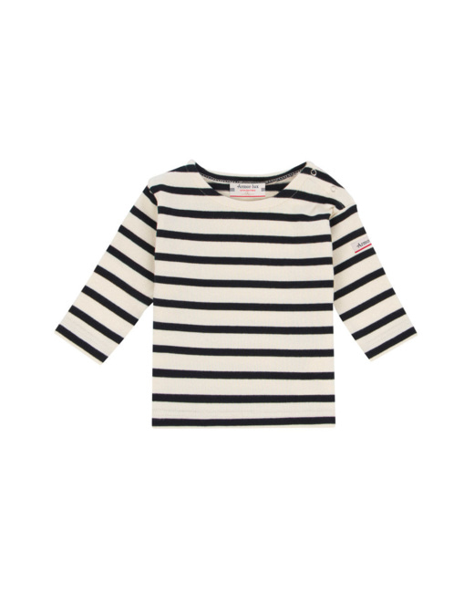Marinière "Erwann" Baby - coton - Nature/Rich Navy