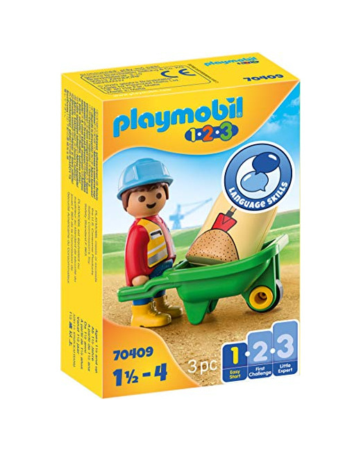 Playmobil 1.2.3 - Ouvrier avec brouette