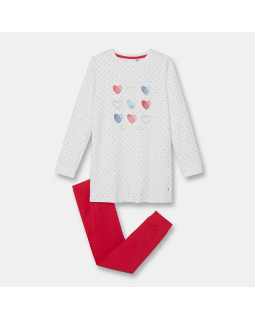 Pyjama 2 pièces blanc fille