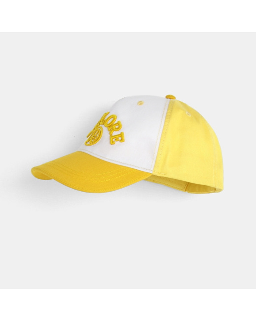 Casquette en toile bicolore jaune garçon
