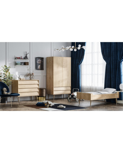 Chambre Trio Bosque Lit bébé évolutif + Commode + Armoire