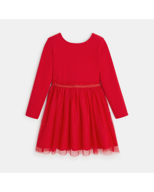 Robe de fête en tulle rouge fille