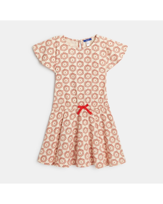 Robe fluide imprimée blanche fille