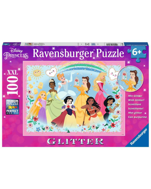 Puzzle Fortes, belles et courageuses / Disney Princesses (Collection Paillettes) - de 6 ans