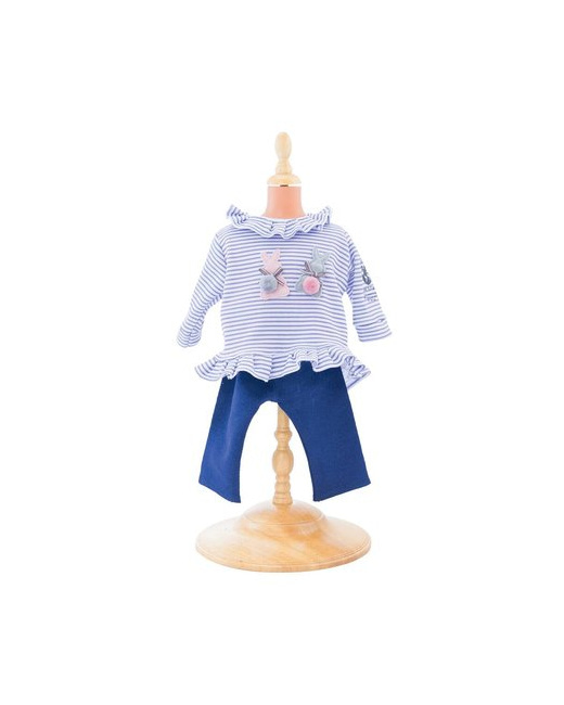 Vêtement pour poupée 38 cm - Blouse lapins et leggins One World One Future