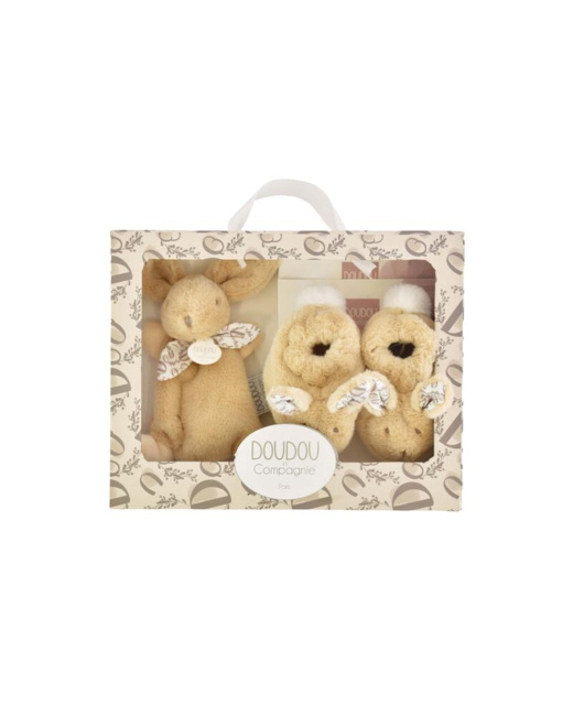 Coffret chaussons et doudou Lapin