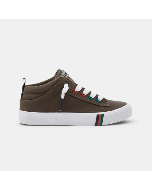 Baskets mid en toile vertes garçon