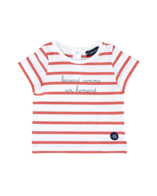 T-shirt "homard" Baby - coton léger - Blanc/Sanguine