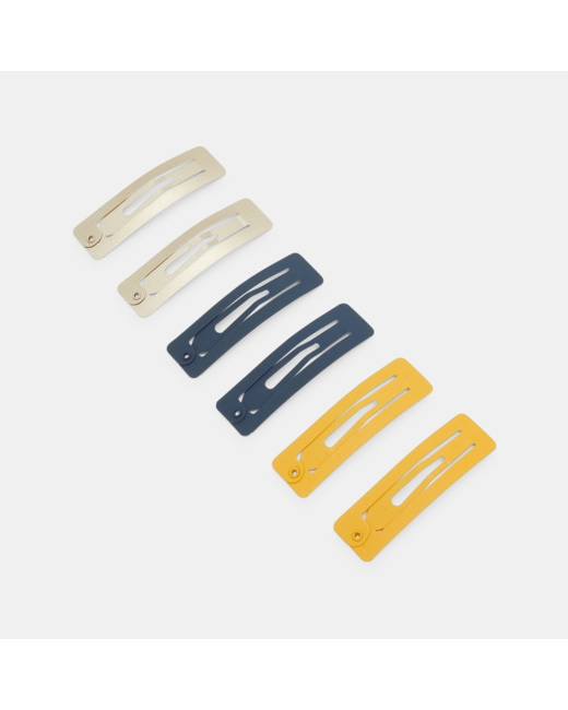 Barrettes clic-clac unies (par 6) bleu fille