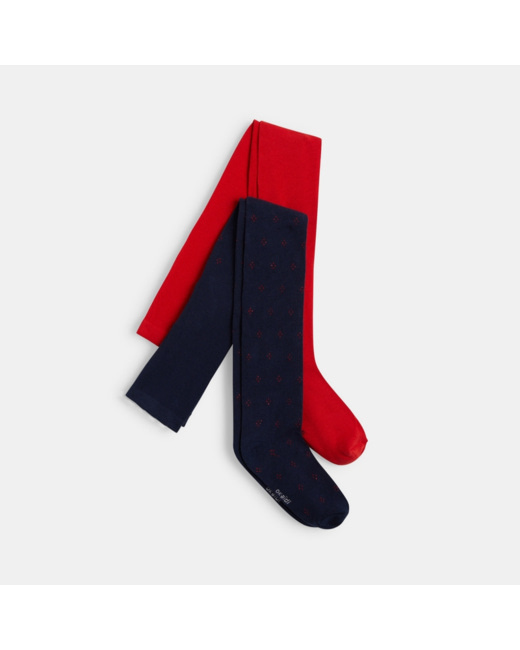 Collants chauds en tricot (lot de 2) rouges fille