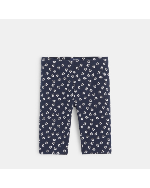 Leggings courts imprimés bleu fille