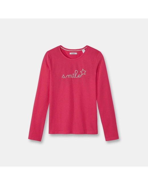 T-shirt manches longues rose fille