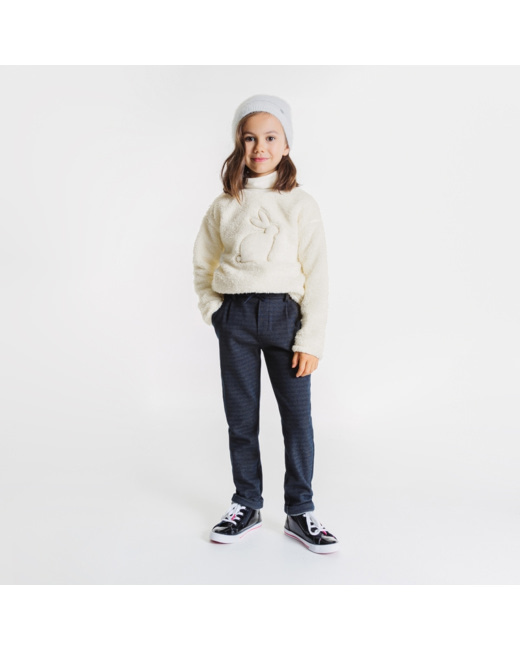 Sweat en fausse fourrure beige fille