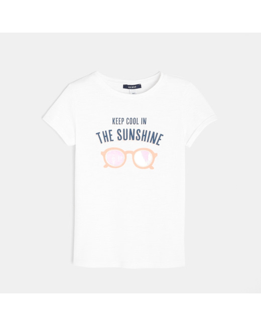 T-shirt à motif fantaisie orange fille