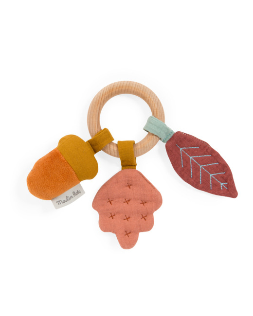 Anneau-hochet bois lapin Après la pluie