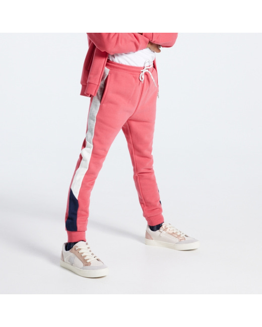 Pantalon de jogging à bande côté rose fille