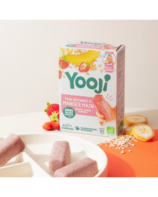Bâtonnet manger main : Fraise, banane