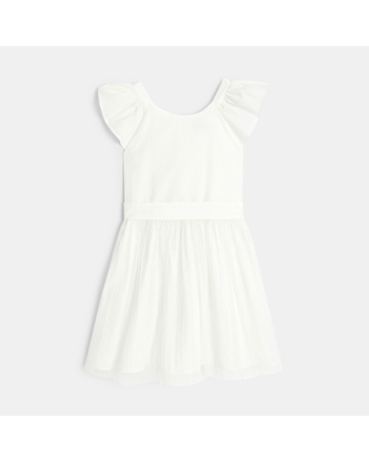 Robe habillée pailletée beige fille