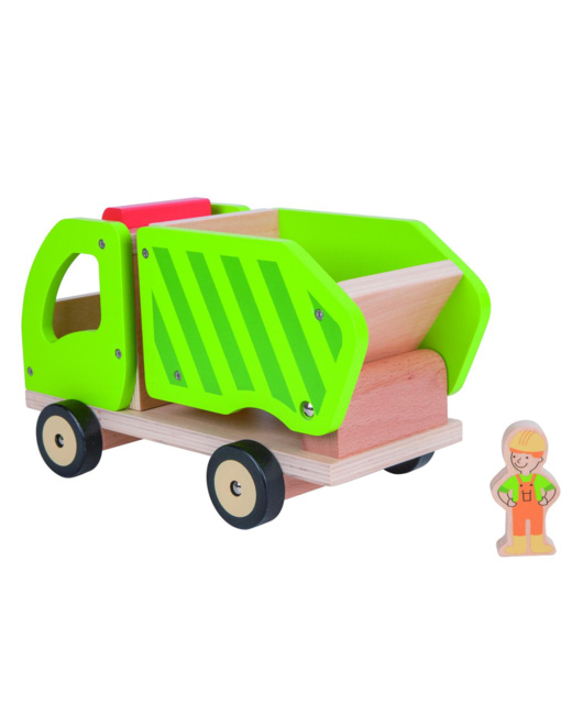 Jouet bois Camion poubelle en bois