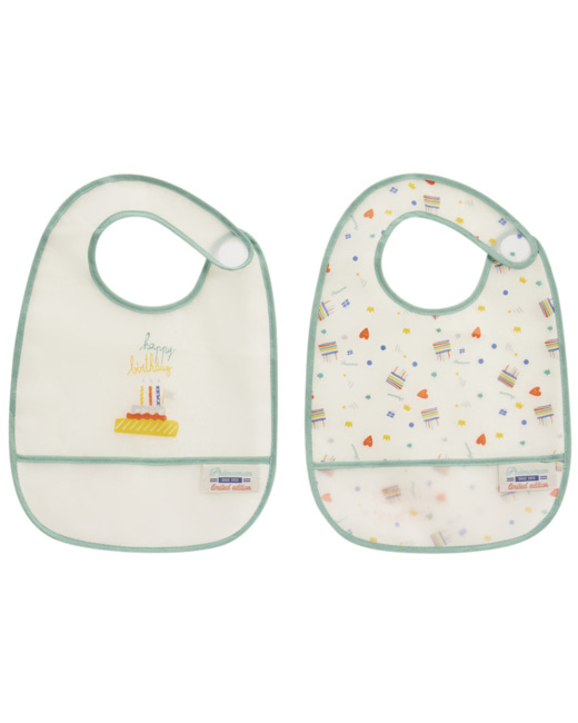 Lot de 2 bavoirs collection anniversaire Prémaman