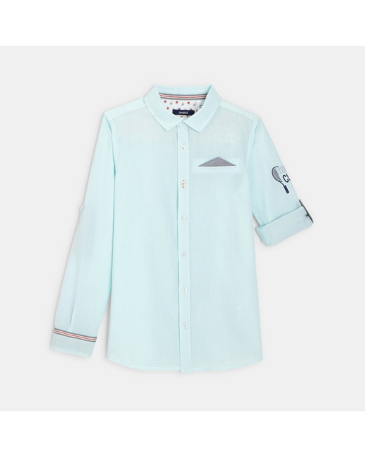 Chemise chic à manches longues verte garçon