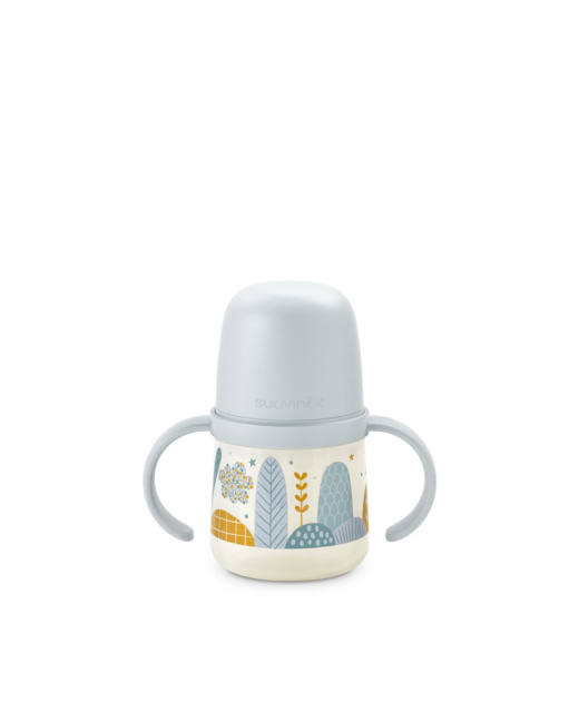 Biberon First avec anses et bec silicone +6M 150 ml