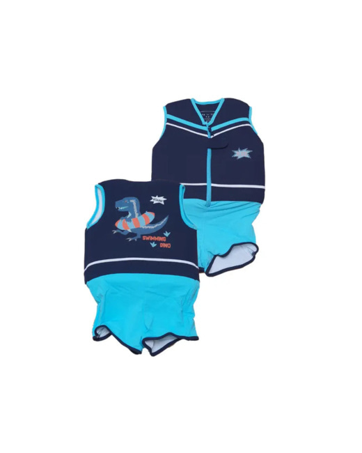 Maillot de bain flottant garçon : Dino Bleu