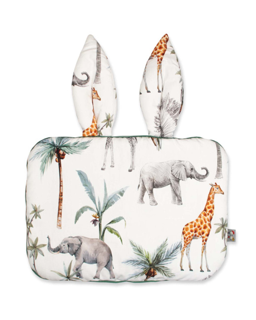 Oreiller plat coussin lapin, réversible, Safari