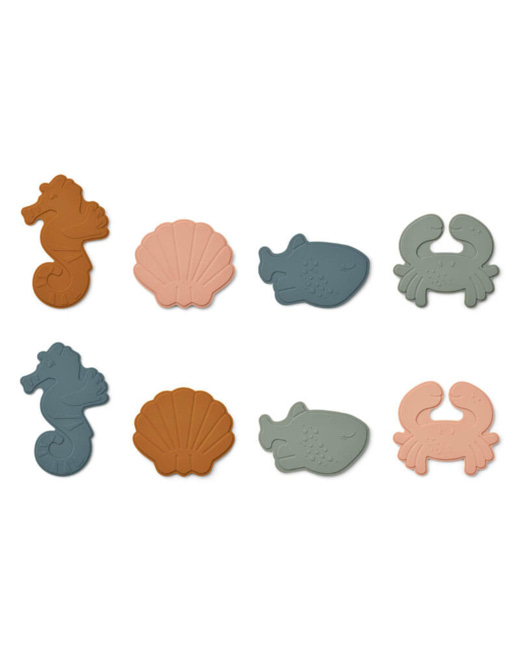Mini tapis de bain Paola lot de 8 Sea creature / Mustard multi mix
