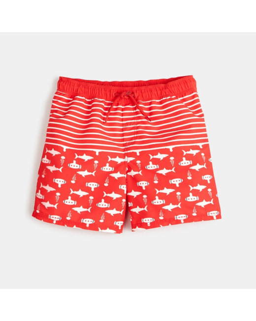 Short de bain imprimé rouge garçon