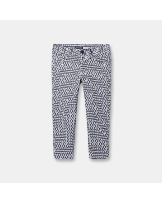 Pantalon capri imprimé bleu fille