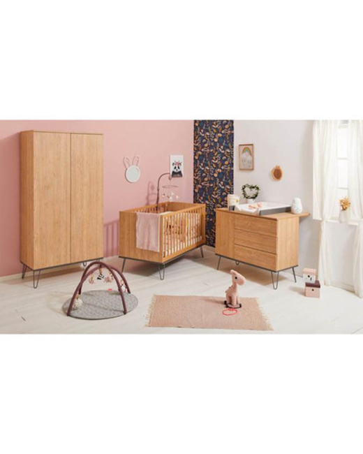 Trio chambre lit, commode, armoire - Ambra