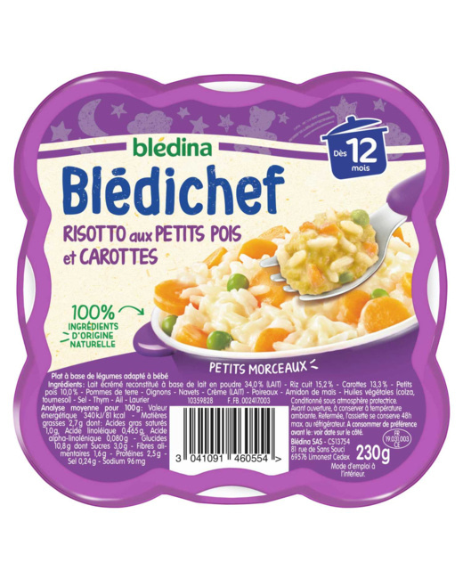 BLEDICHEF Risotto aux petits pois et carottes