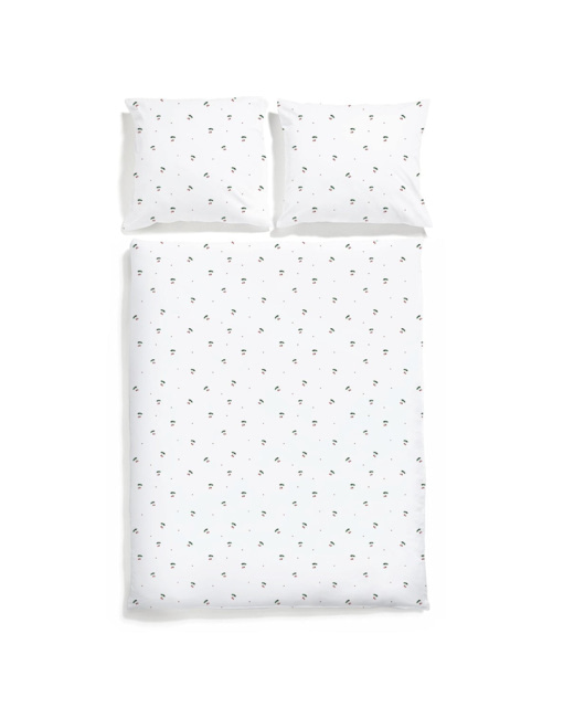 Housse de couette en satin de coton - Cerises