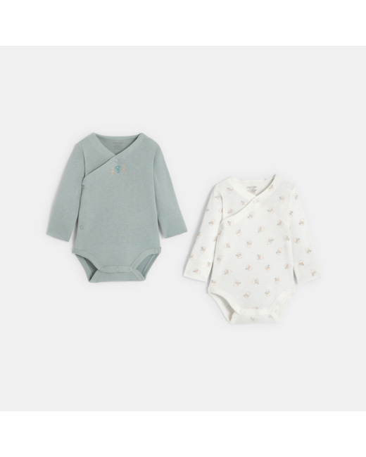 Body évolutif vert naissance (lot de 2)