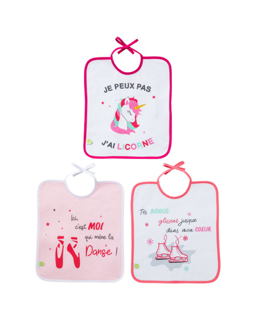 Lot de 3 bavoirs
