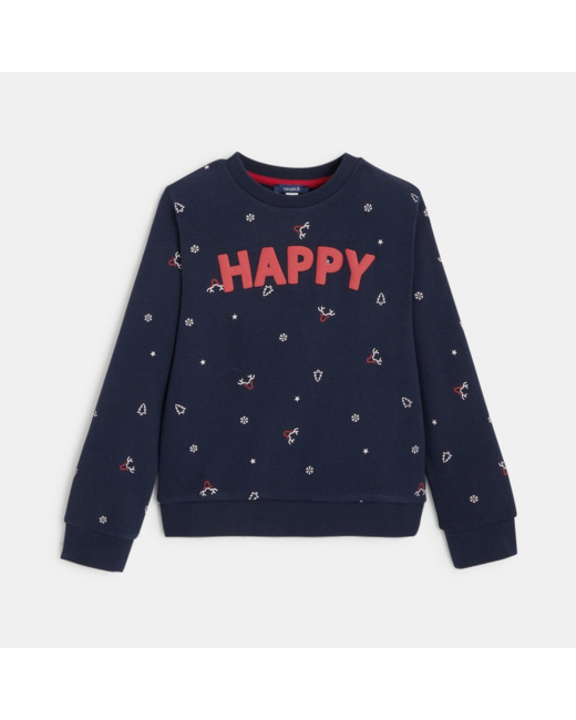 Sweat-shirt imprimé bleu garçon