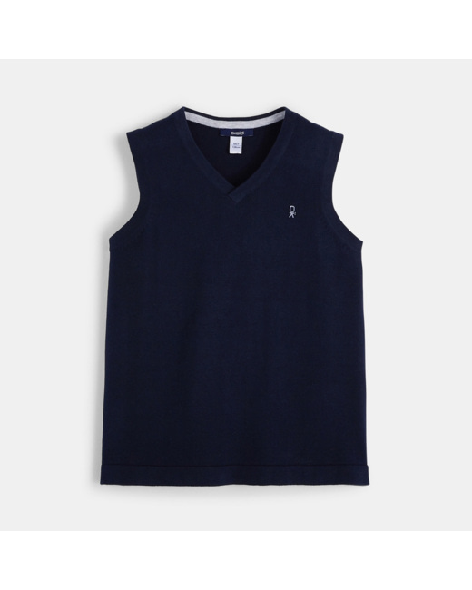 Pull sans manches bleu garçon