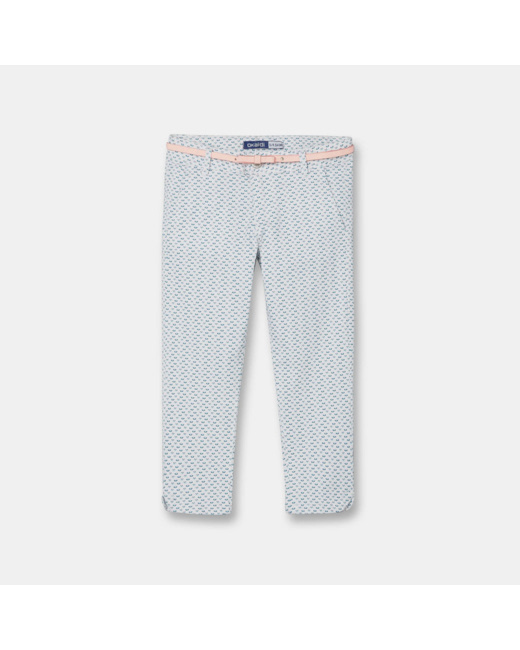 Pantalon skinny 3/4 blanc fille