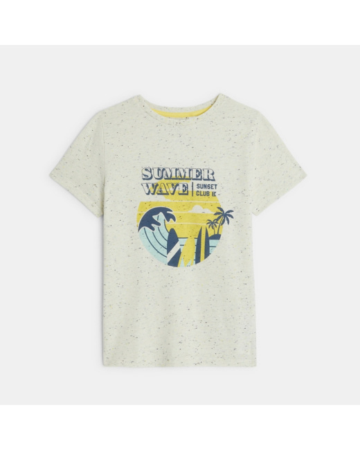T-shirt à message jaune garçon