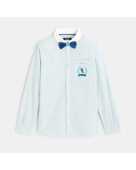 Chemise chic avec nœud papillon bleue garçon