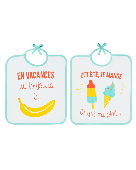 Lot de 2 bavoirs vacances