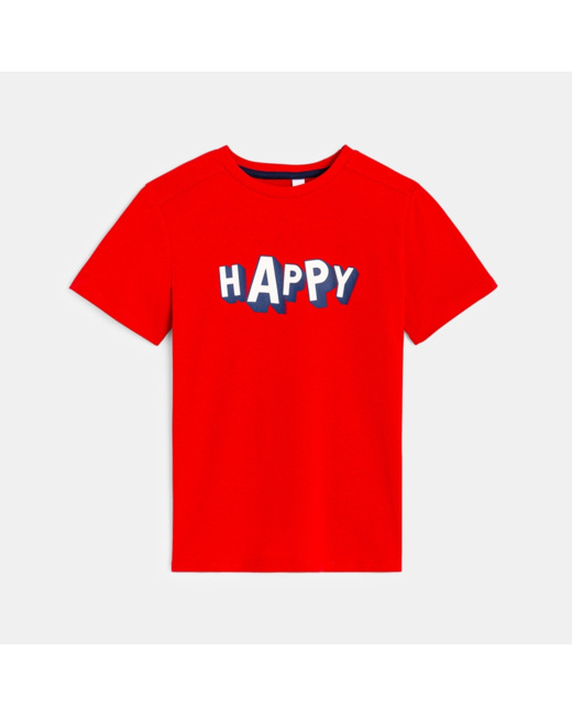 T-shirt à message rouge garçon