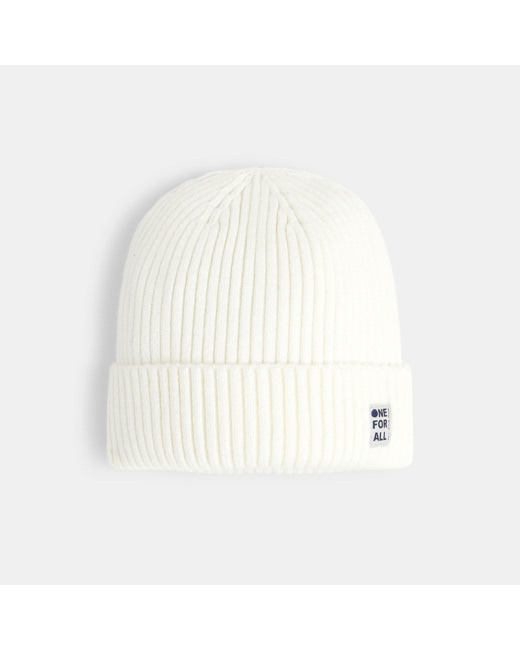 Bonnet en tricot côtelé blanc garçon