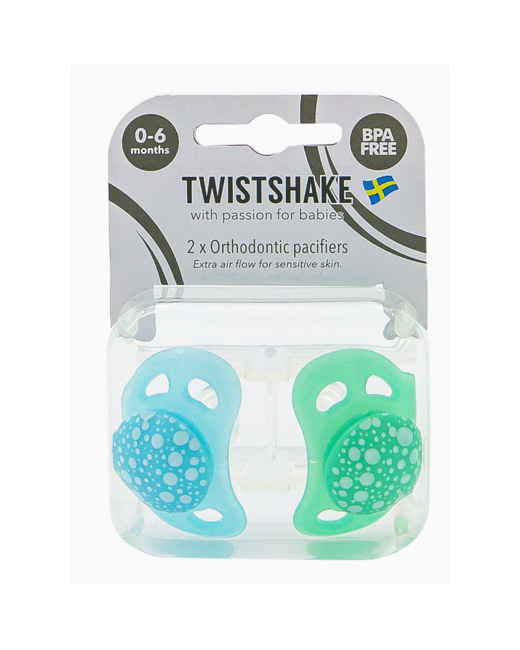 Lot de 2 sucettes bébé orthodontiques 0 - 6 mois