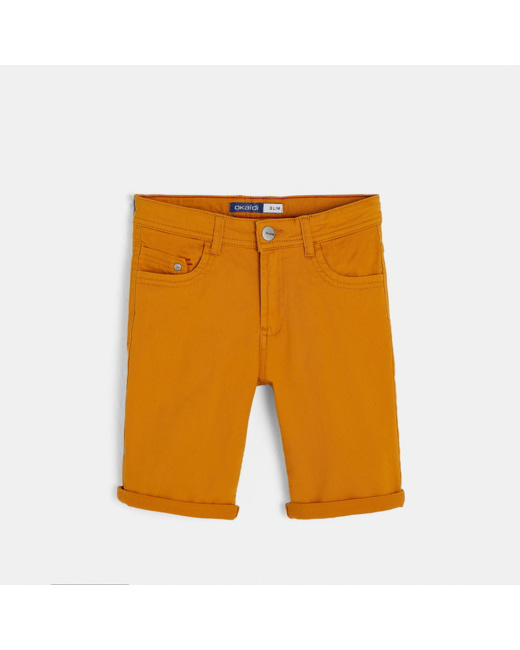 Bermuda slim en toile hyper-stretch jaune garçon