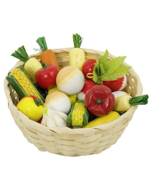Corbeille de légumes en bois