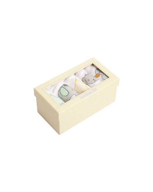 Coffret de 5 langes en mousseline brodés