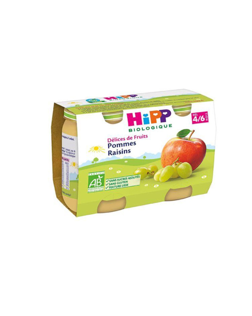 Pommes Raisins - 2 pots x 190g - dès 4/6 mois
