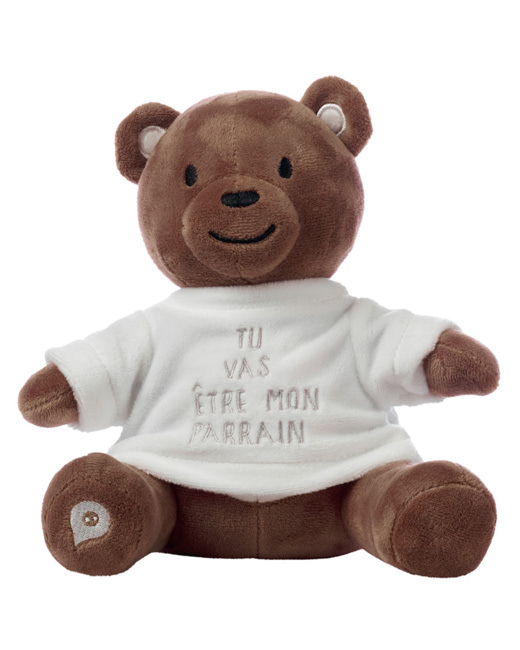 Habillage pour peluche annonce de naissance "tu vas être parrain"